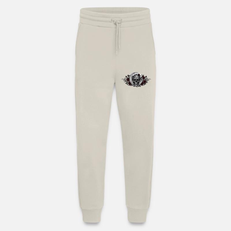Gothic skull / skull, Moon, Red roses - Jogging Pants - made by SPREAD - WARM CLAY