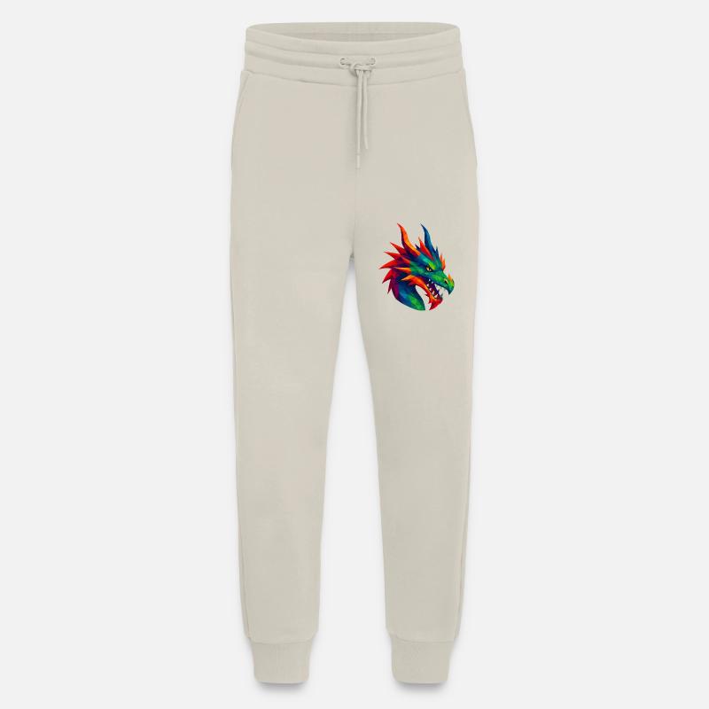 Animaux de style WPAP - Dragon - Pantalon de jogging bio décontracté fabriqué en UE - WARM CLAY