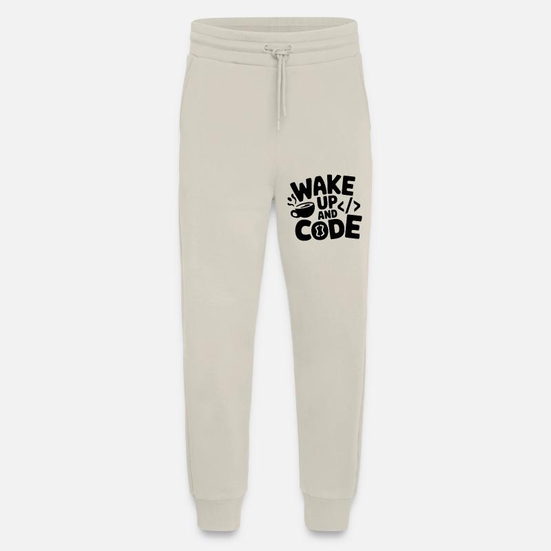Wake Up and Code - Jogging Pants - made by SPREAD  - WARM CLAY