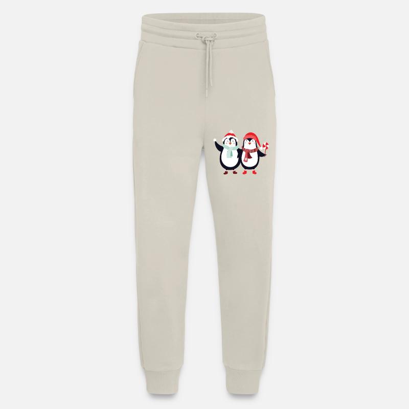 doux pingouins Noël - Pantalon de jogging bio décontracté fabriqué en UE - WARM CLAY