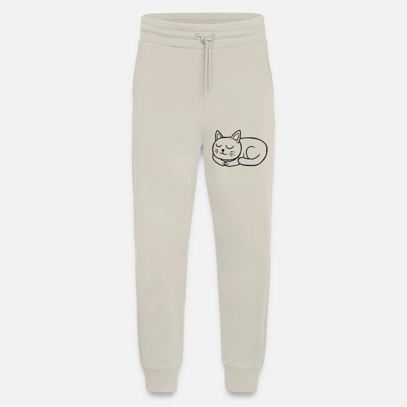 Comic dear cat sleeping - Jogging Pants - made by SPREAD  - WARM CLAY