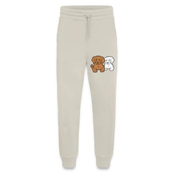 2 dogs team two friends crew happy brothers - Jogging Pants - made by SPREAD  - WARM CLAY - Front