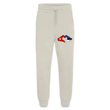 Vietnam Estonia Flag Hands Heart Shape - Jogging Pants - made by SPREAD  - WARM CLAY - Front