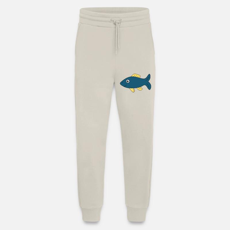 blue fish comic fish - Jogging Pants - made by SPREAD  - WARM CLAY