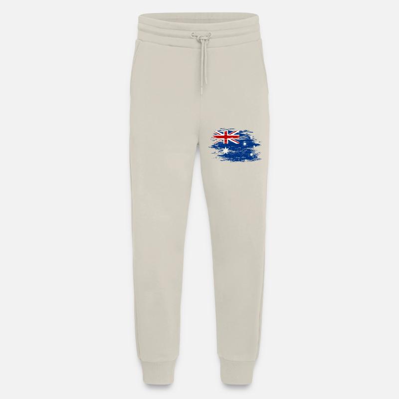 Drapeau de l’Australie utilisé - Pantalon de jogging bio décontracté fabriqué en UE - WARM CLAY