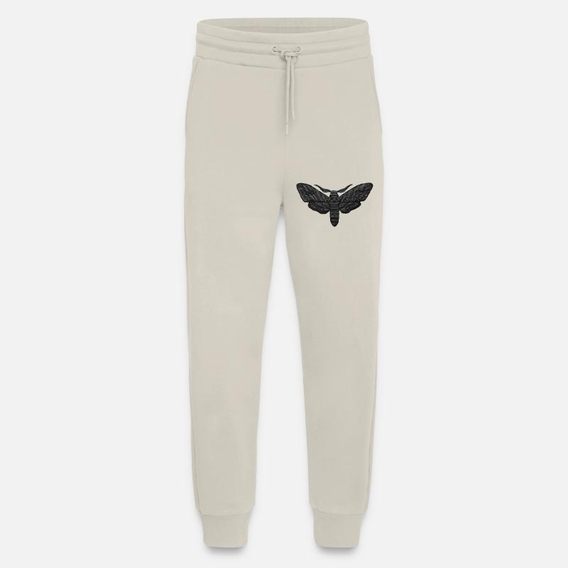 Black Moth – Mystical Embroidered Pattern - Jogging Pants - made by SPREAD  - WARM CLAY