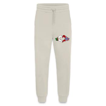 Algérie Norvège Drapeau Mains Coeur Forme Utilisé - Pantalon de jogging bio décontracté fabriqué en UE - WARM CLAY - Devant