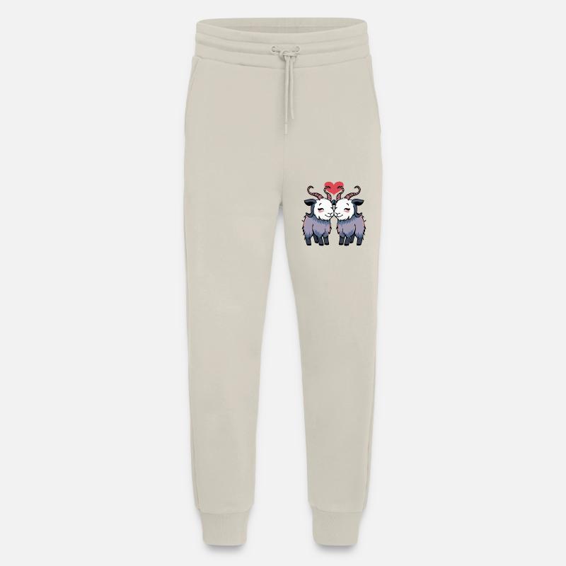 Ziege Paar Herz - Jogginghose - made by SPREAD - WARM CLAY