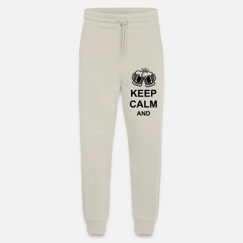 Bière Garder calme Texte - Pantalon de jogging bio décontracté fabriqué en UE - WARM CLAY