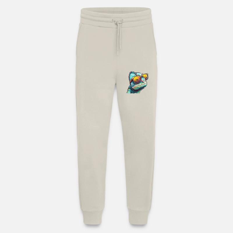 chameleon, sunglasses, summer, gift - Jogging Pants - made by SPREAD  - WARM CLAY