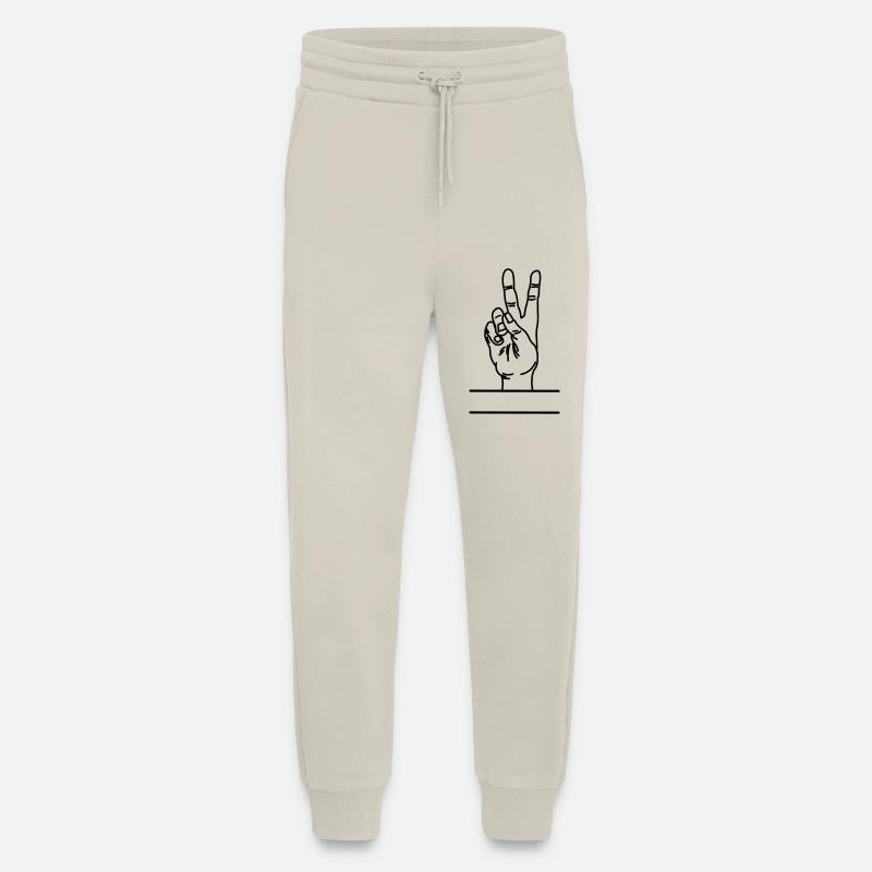 Text space with hand gesture peace - Jogging Pants - made by SPREAD  - WARM CLAY