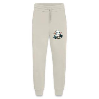 Schaf Lamm Hantel Fitness - Jogginghose - made by SPREAD - WARM CLAY - Vorne