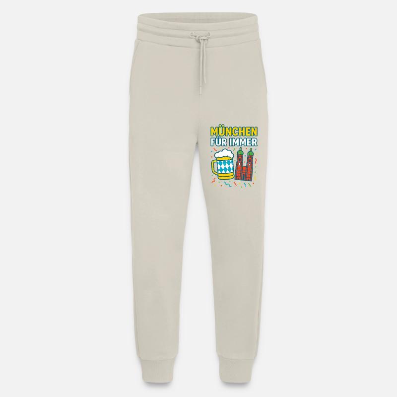 Munich Forever Beer et Skyline - Pantalon de jogging bio décontracté fabriqué en UE - WARM CLAY