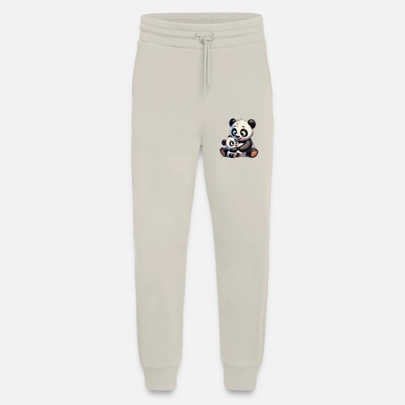 Panda-Mutter mit Kind - Jogginghose - made by SPREAD - WARM CLAY