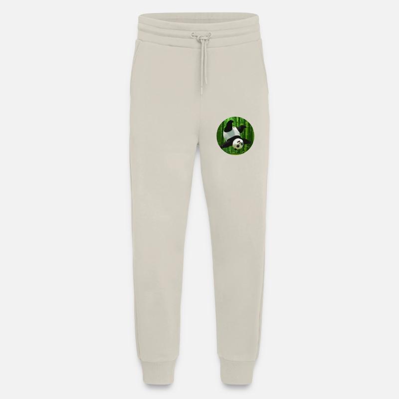 Panda faisant un saut périlleux - Pantalon de jogging bio décontracté fabriqué en UE - WARM CLAY
