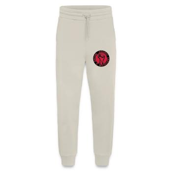 2 colors - against capitalism & racism - against - Pantalon de jogging bio décontracté fabriqué en UE - WARM CLAY - Devant