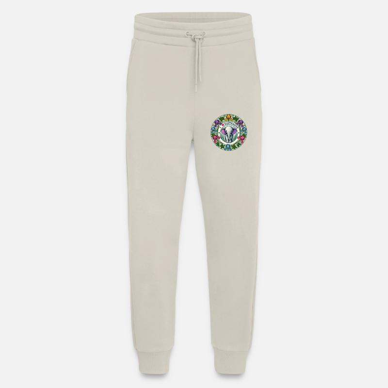 J’adore les éléphants - Pantalon de jogging bio décontracté fabriqué en UE - WARM CLAY