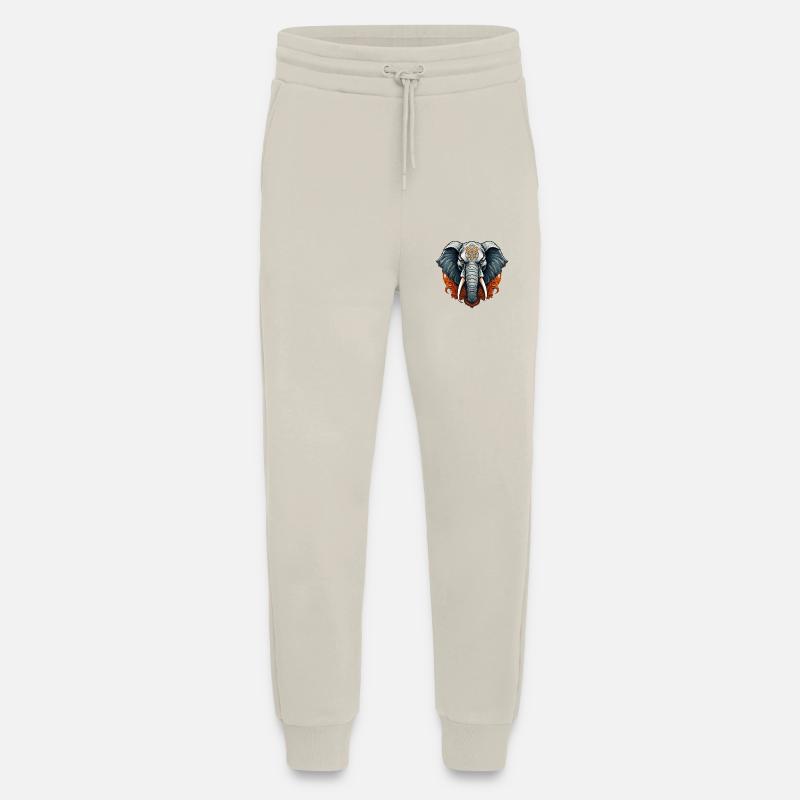 Wild angry pugnacious combative elephant - Jogging Pants - made by SPREAD  - WARM CLAY