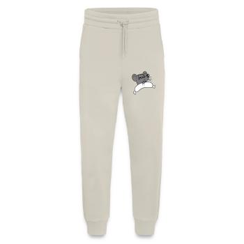 Souris grosse saucisse manger faim saucisse grillades - Pantalon de jogging bio décontracté fabriqué en UE - WARM CLAY - Devant