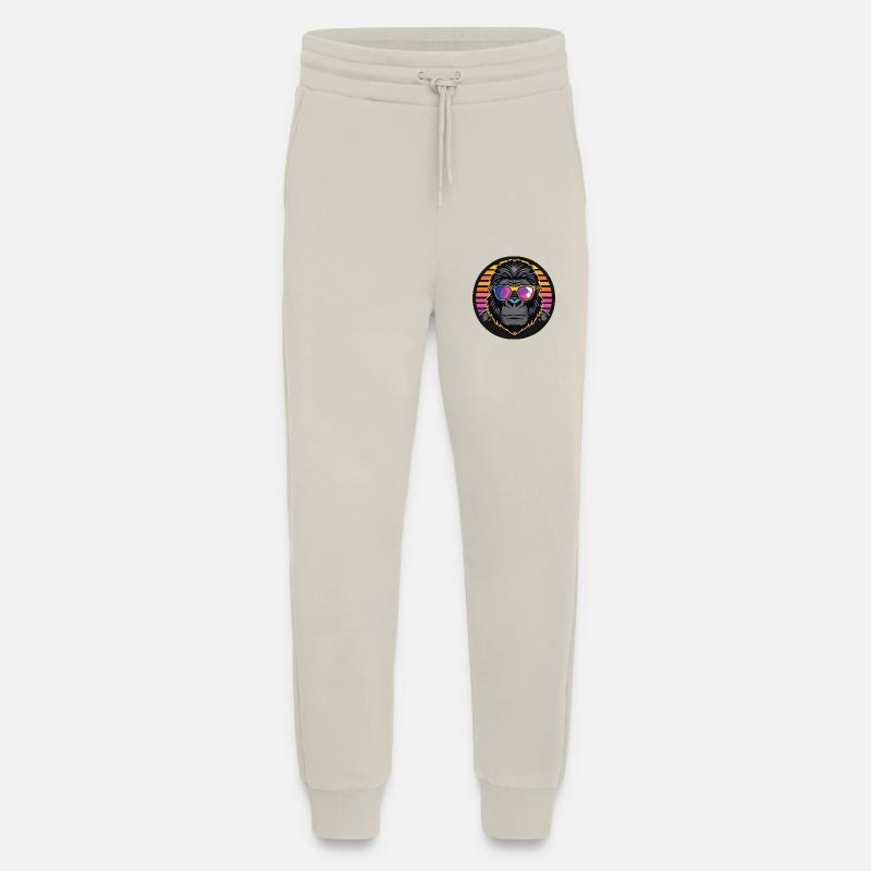Gorille Bande Dessinée Cool - Pantalon de jogging bio décontracté fabriqué en UE - WARM CLAY