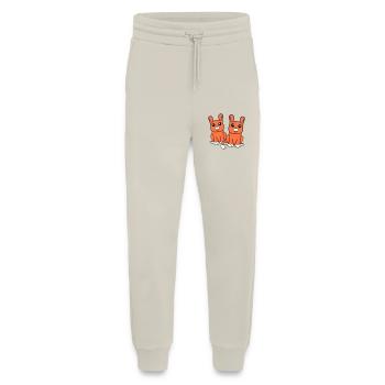 2 chiens équipe assis deux amis équipage heureux - Pantalon de jogging bio décontracté fabriqué en UE - WARM CLAY - Devant