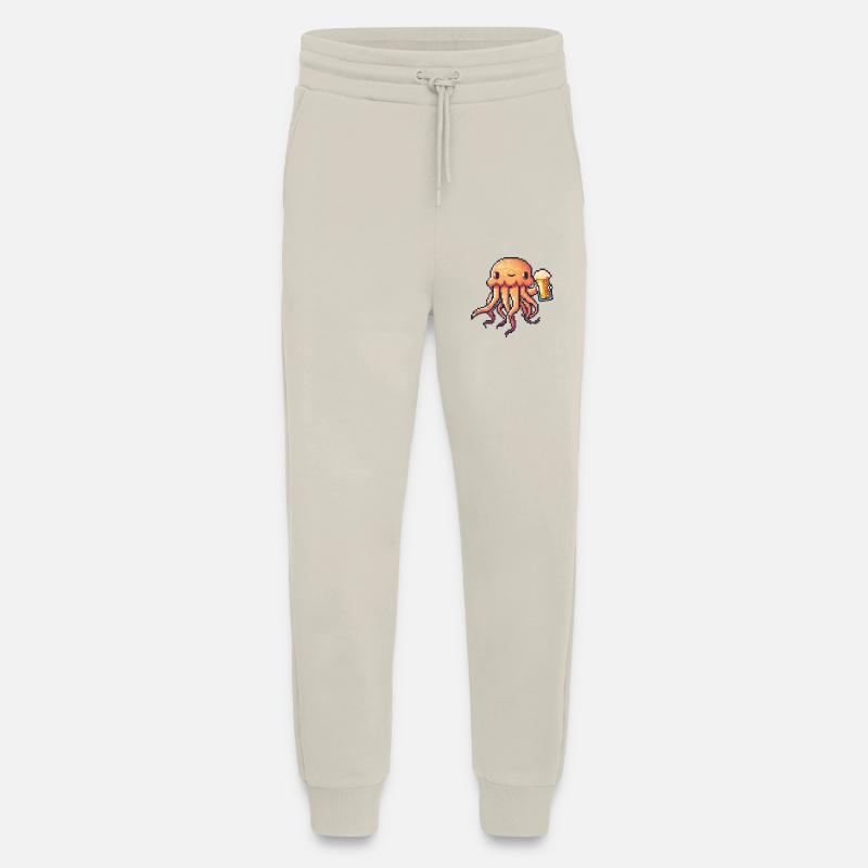 Méduse Pixel Bière - Pantalon de jogging bio décontracté fabriqué en UE - WARM CLAY