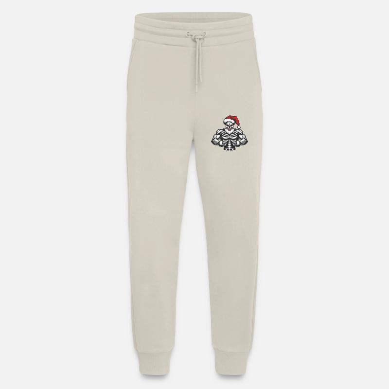 Crâne de Noël - Pantalon de jogging bio décontracté fabriqué en UE - WARM CLAY