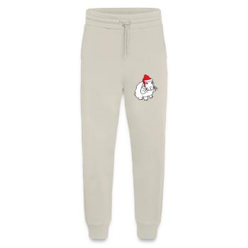 Lapin Père Noël Père Noël Chapeau Chapeau Cadeau - Pantalon de jogging bio décontracté fabriqué en UE - WARM CLAY - Devant