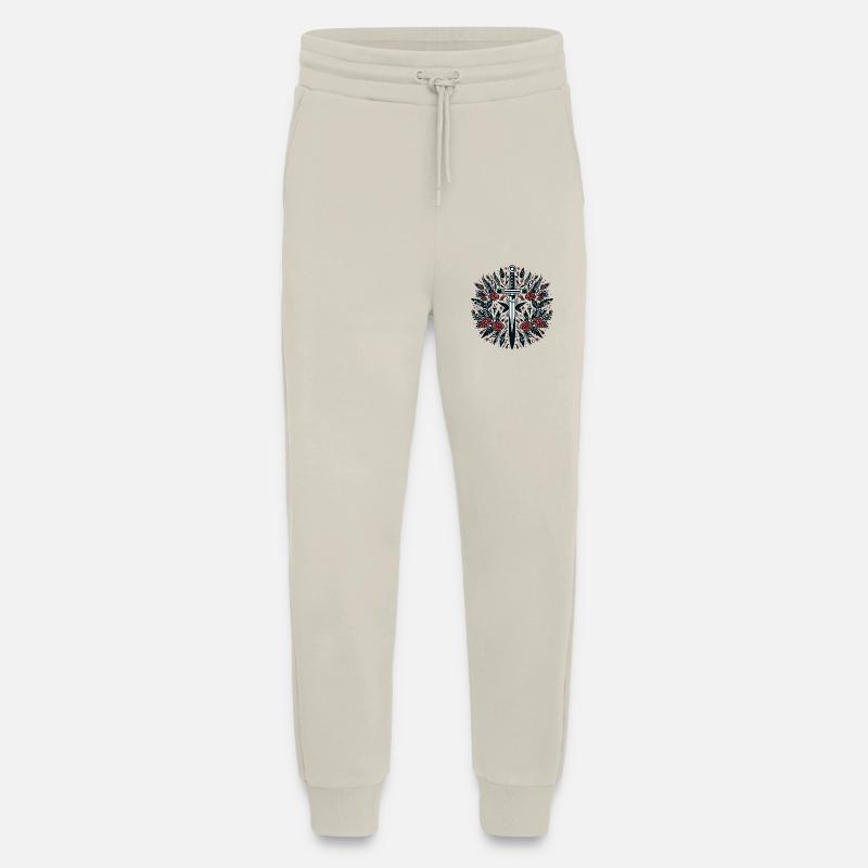 Une épée parmi les fleurs - Pantalon de jogging bio décontracté fabriqué en UE - WARM CLAY