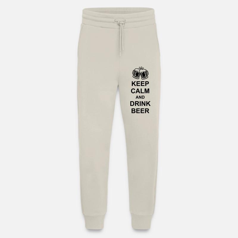 Dire Keep Calm Beer - Pantalon de jogging bio décontracté fabriqué en UE - WARM CLAY