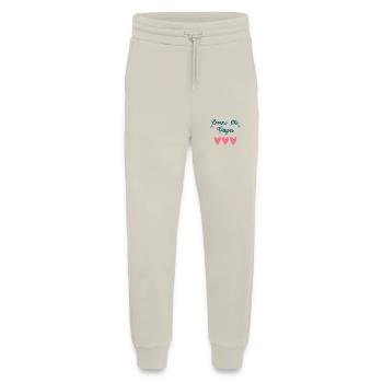 FÊTE DES PÈRES. BONNE FÊTE PAPA. PAPA. BONNE FÊTE - Pantalon de jogging bio décontracté fabriqué en UE - WARM CLAY - Devant