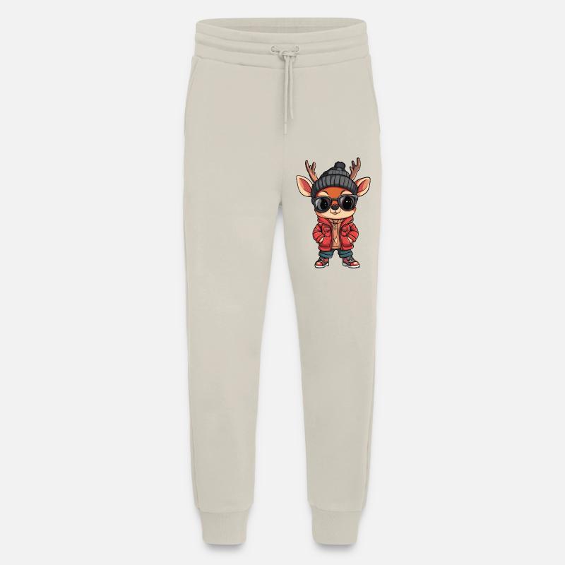 Deer Winter Comic - Jogging Pants - made by SPREAD  - WARM CLAY