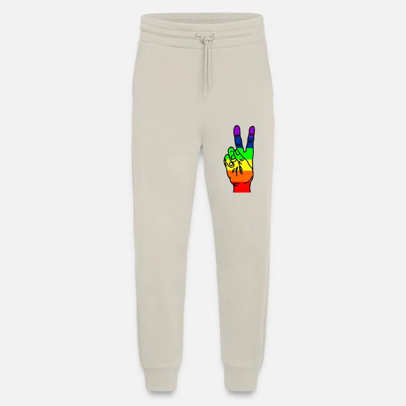Regenbogen-Handfrieden - Jogginghose - made by SPREAD - WARM CLAY