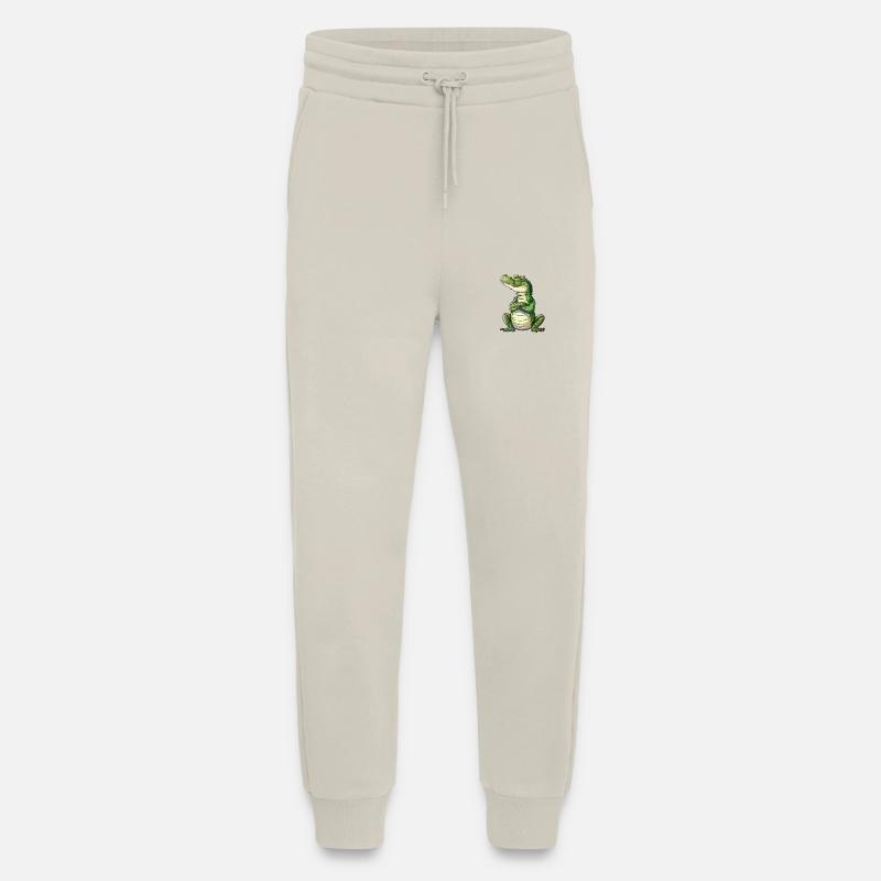 Funny Relaxed Crocodile Cartoon - Jogging Pants - made by SPREAD  - WARM CLAY
