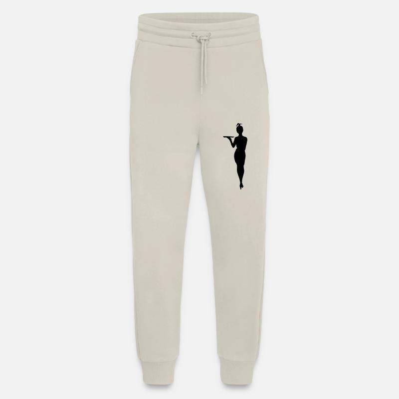 Challenging waitress with tray shadow figure - Jogging Pants - made by SPREAD  - WARM CLAY