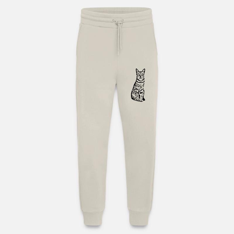 Chat chat noir chaton - Pantalon de jogging bio décontracté fabriqué en UE - WARM CLAY