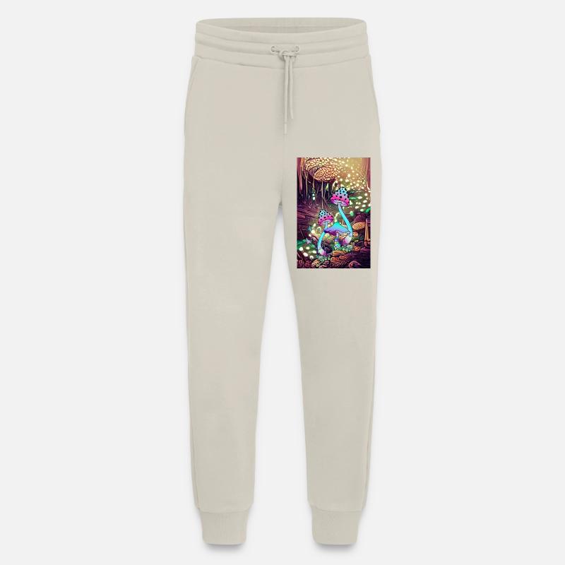 Œuvre d’art Magic Mushroom Landscape - Pantalon de jogging bio décontracté fabriqué en UE - WARM CLAY