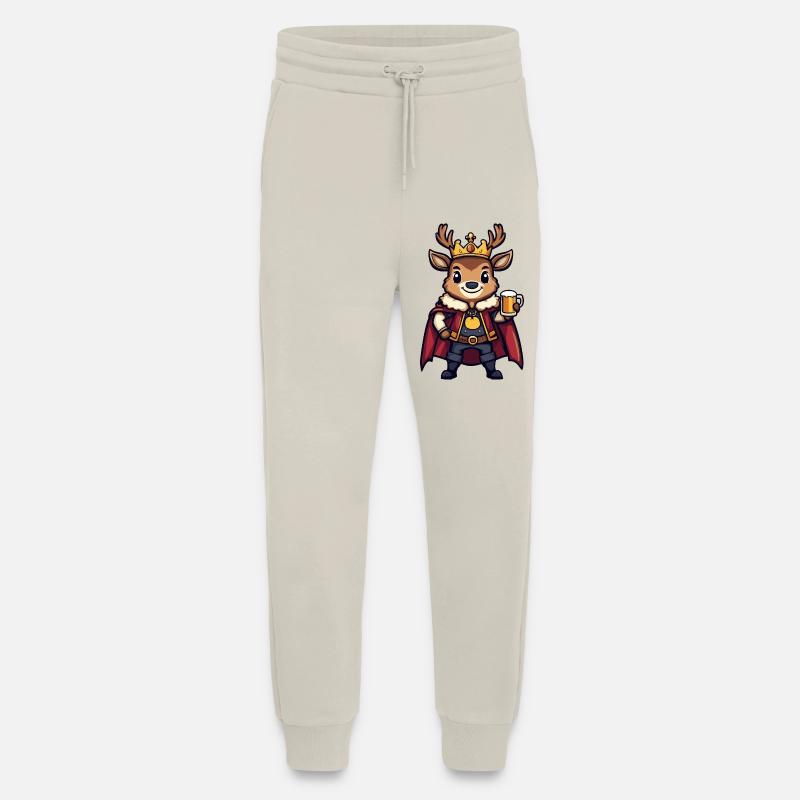 Bière de cerf drôle - Pantalon de jogging bio décontracté fabriqué en UE - WARM CLAY