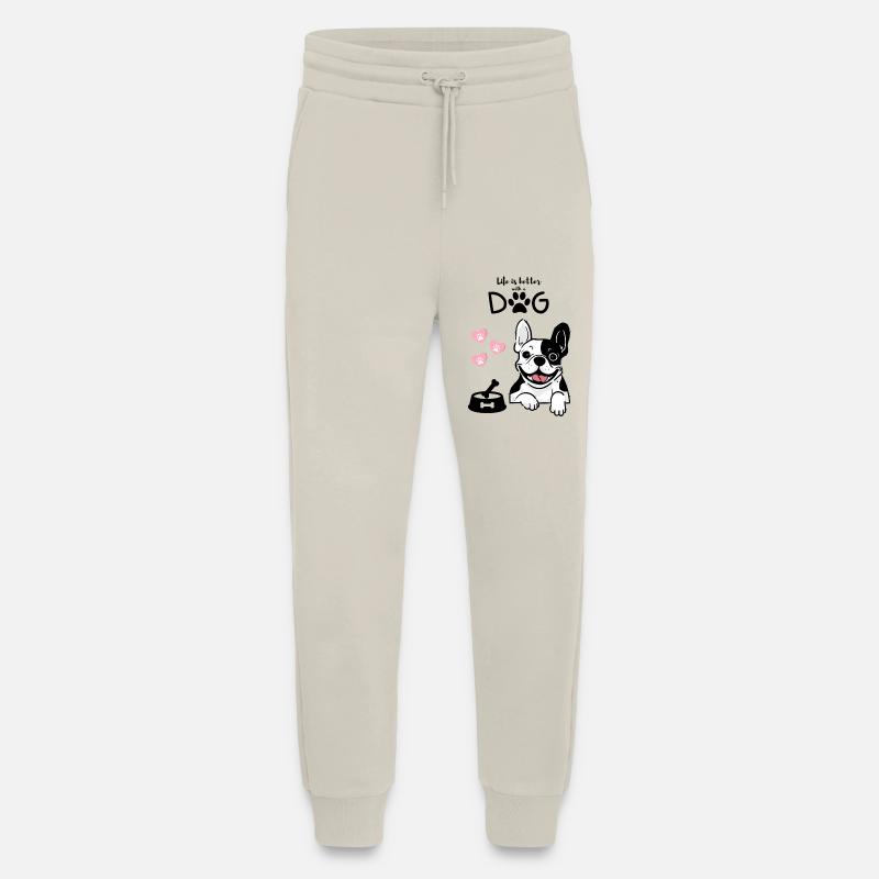 Pull mignon pour maman de chien bouledogue français « Frenchie » - Pantalon de jogging bio décontracté fabriqué en UE - WARM CLAY