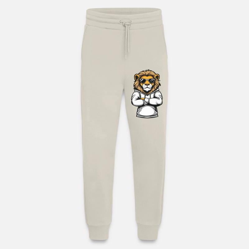 Bande dessinée du lion - Pantalon de jogging bio décontracté fabriqué en UE - WARM CLAY