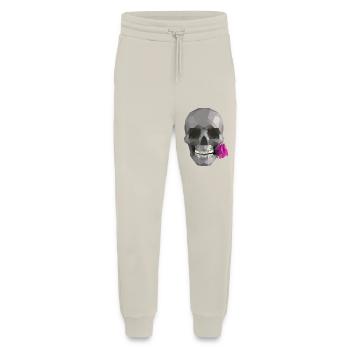 Low Poly Grey Skull – Geometrisch-Romantisch-Gothic - Jogginghose - made by SPREAD - WARM CLAY - Vorne