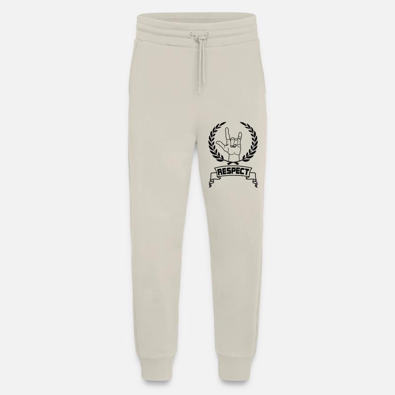 Hand gesture respect with text RESPECT - Jogging Pants - made by SPREAD  - WARM CLAY