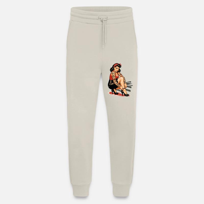 Tattoo Pin-Up: Retro Werbeprint & High Heels - Jogginghose - made by SPREAD - WARM CLAY