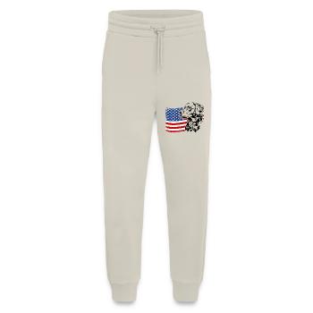 Chesapeake Bay Retriever US America Flag Wilsigns - Jogging Pants - made by SPREAD  - WARM CLAY - Front