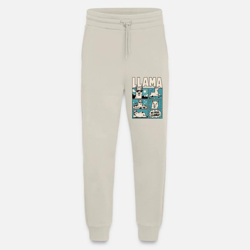 Chill Llama Comic Design - Pantalon de jogging bio décontracté fabriqué en UE - WARM CLAY