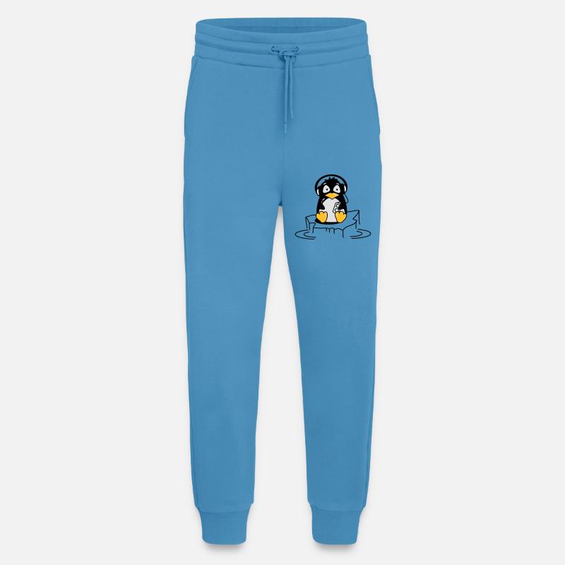Cooler Pinguin mit Kopfhörern auf Eis - Jogginghose - made by SPREAD -  Sol Blue
