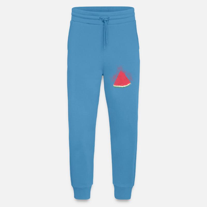 Pastèque, Pastèque, Melon, Aquarelle - Pantalon de jogging bio décontracté fabriqué en UE -  Sol Blue
