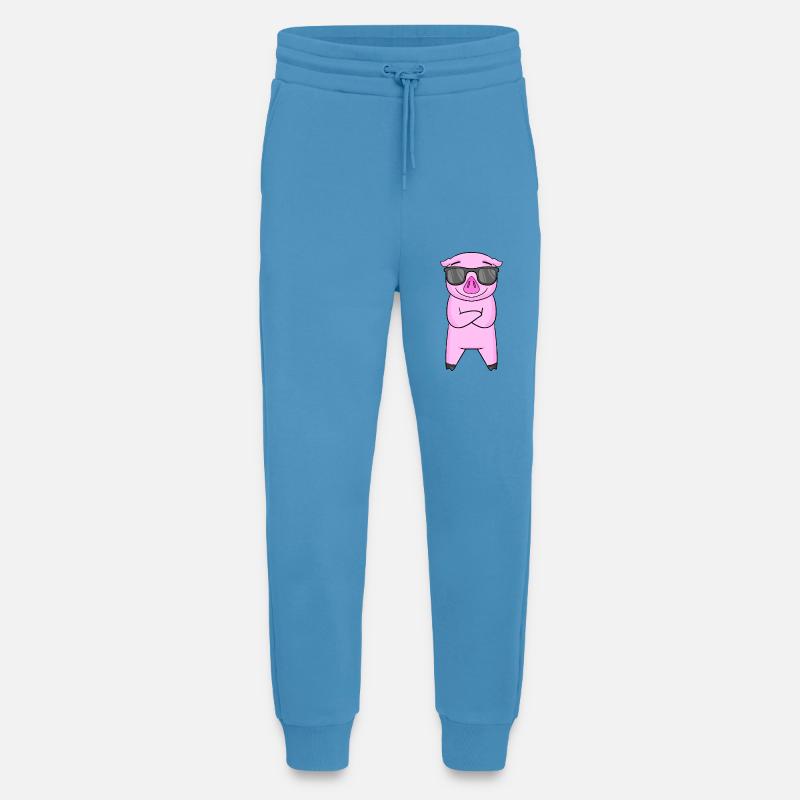 Schwein mit Sonnenbrille - Jogginghose - made by SPREAD -  Sol Blue