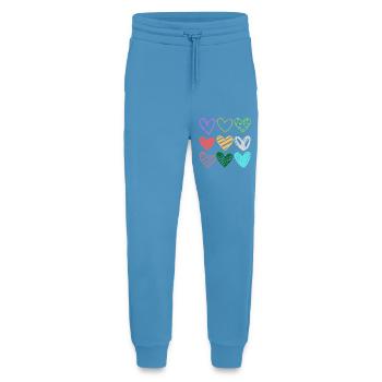 Colorful Doodle Hearts Pattern - Jogging Pants - made by SPREAD  -  Sol Blue - Front