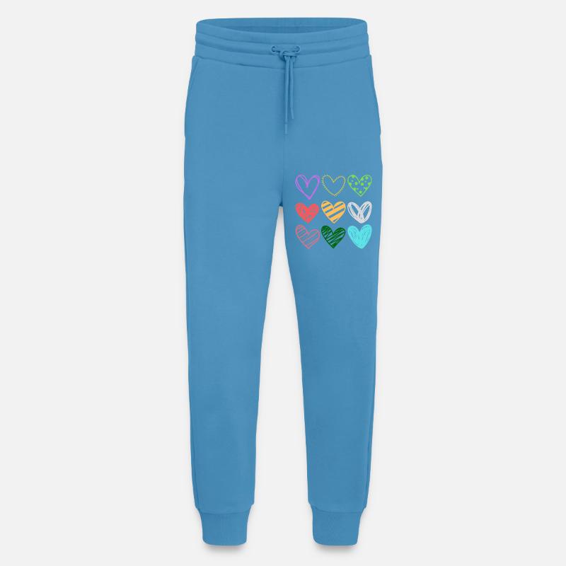 Bunte DoodleHerzen Muster - Jogginghose - made by SPREAD -  Sol Blue